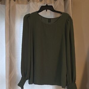 SHEIN Olive Long Sleeve Blouse